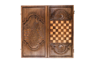 Plateau de Backgammon de Luxe Paon