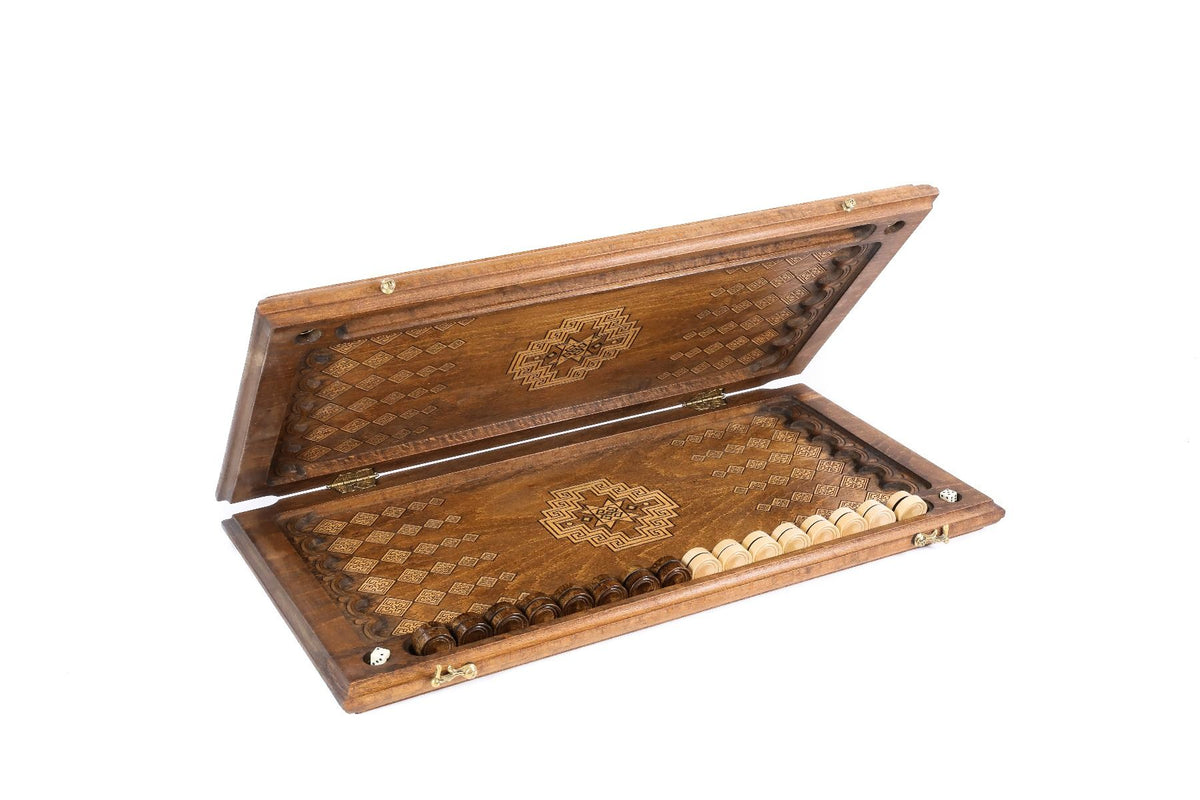 Plateau de Backgammon Mosaïque en Bois de Hêtre