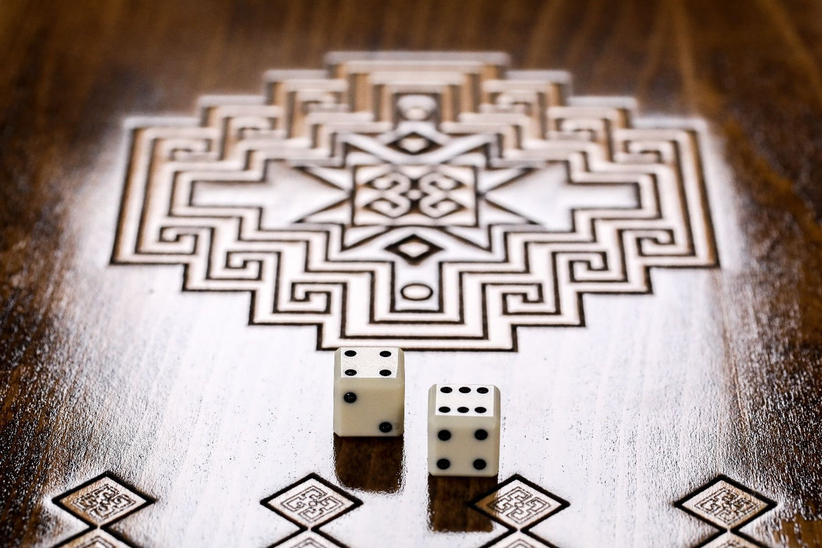 Plateau de Backgammon Mosaïque Dés