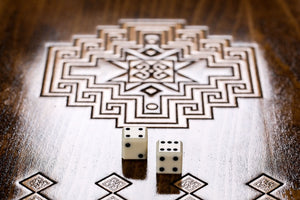 Plateau de Backgammon Mosaïque Dés