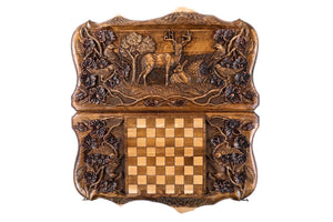 Plateau de Backgammon avec Paysage Naturel Biche