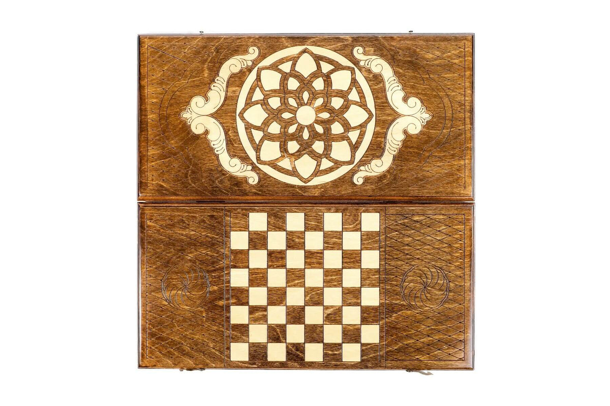 Plateau Backgammon Ornementé Symbole Arménien