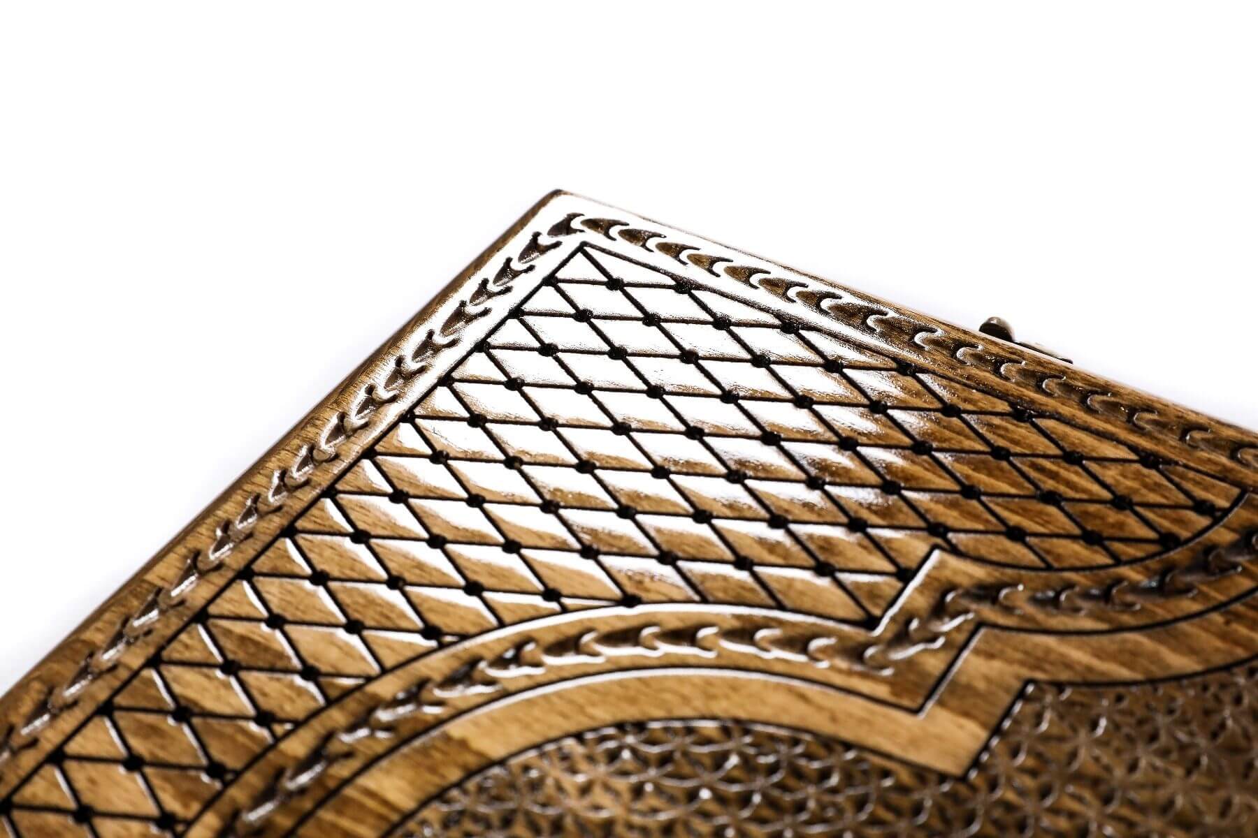 Plateau de Backgammon avec Paon Décoratif