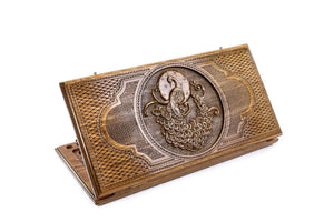 Plateau de Backgammon avec Paon