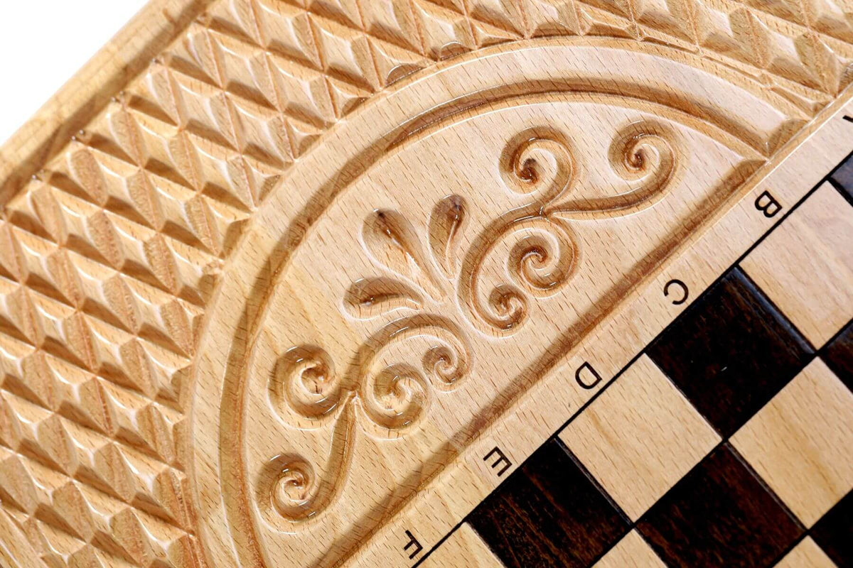 Plateau de Backgammon Roue du Soleil Gravures