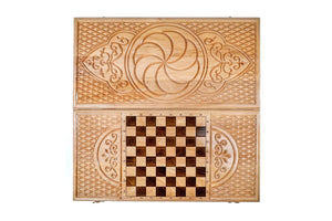 Plateau de Backgammon Roue du Soleil Damier