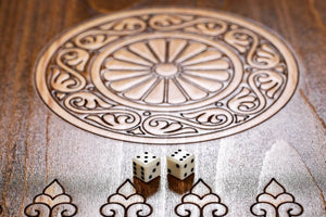 Plateau de Backgammon Temple de Garni Dés 