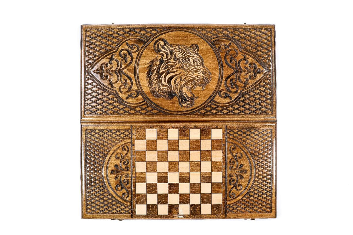 Plateau de Backgammon Tigre Damier