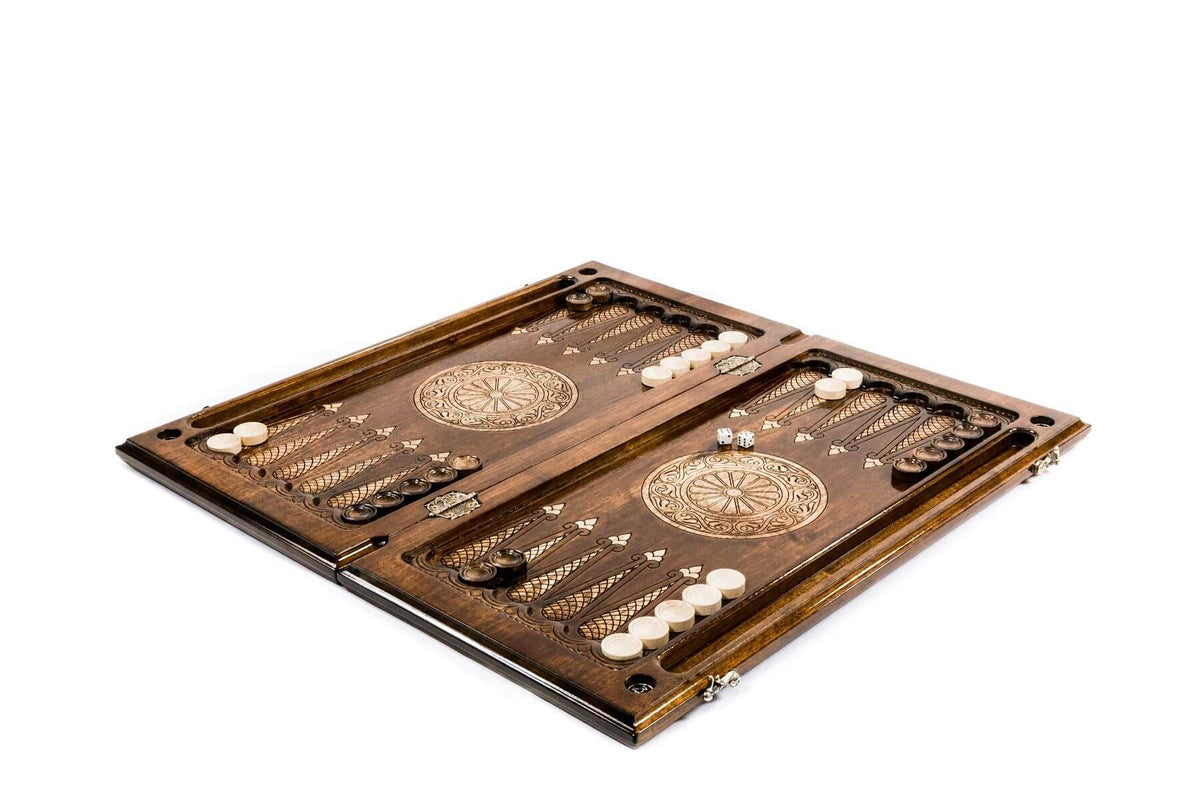 Plateau Jeu de Backgammon Pions Noirs
