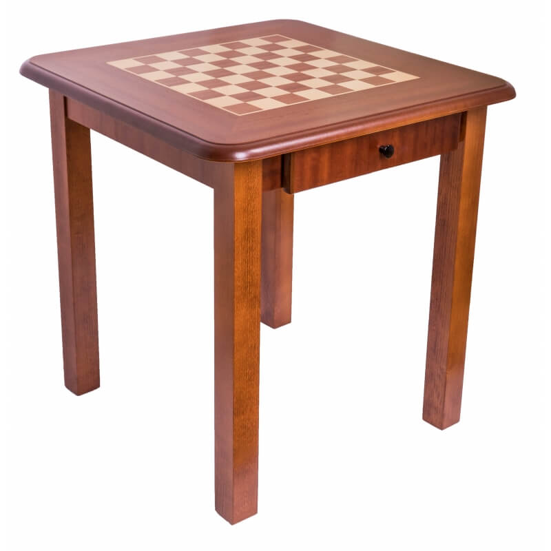 Table d'Échecs Contemporaine en Bois d'Acajou