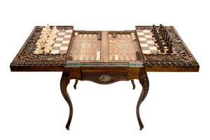 Table d'Echecs de Luxe en Bois de Noyer