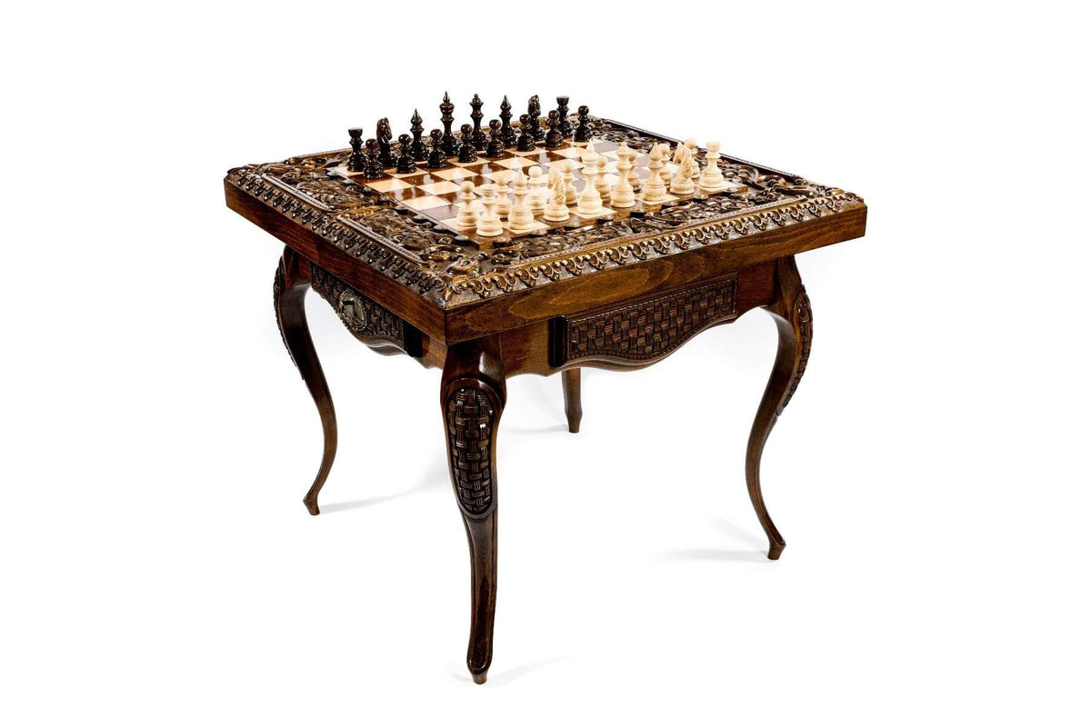Table d'Echecs de Luxe en Bois