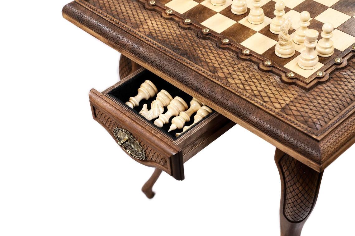 Table d'Échecs <br>en Bois de Hêtre