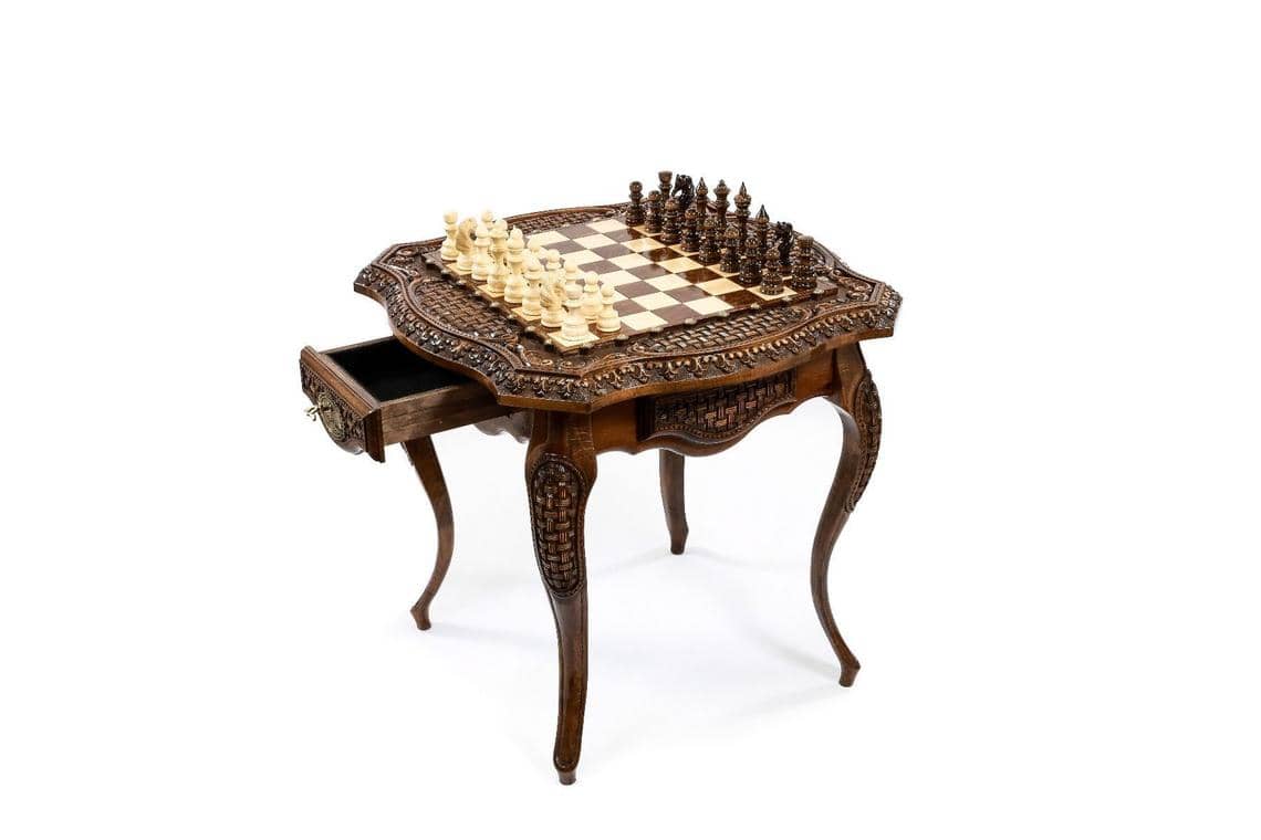 Table d'Échecs <br>avec Tiroir de Rangement