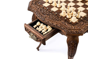 Table d'Echecs avec Ornements  Tiroir