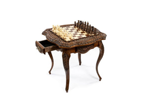 Table Echiquier en Bois de Hêtre